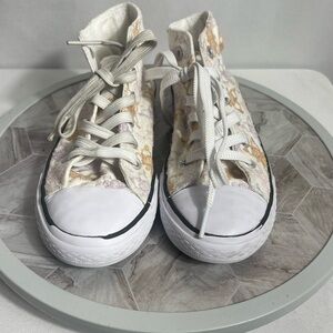 Cynthia Rowley Girls Floral High Top Sneakers Embroidered Look Size 2